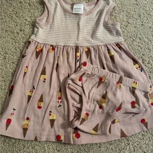 Hanna Anderson Ice Cream Print Baby Dress and Bloomers